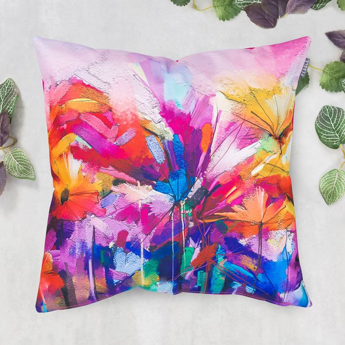 Veeva Pink Oil Painting Printed Outdoor Cushion