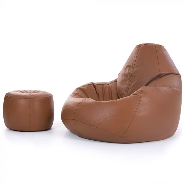 leather bean bag footstool