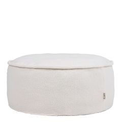 icon® Como Round Boucle Footstool, Cream